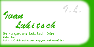 ivan lukitsch business card